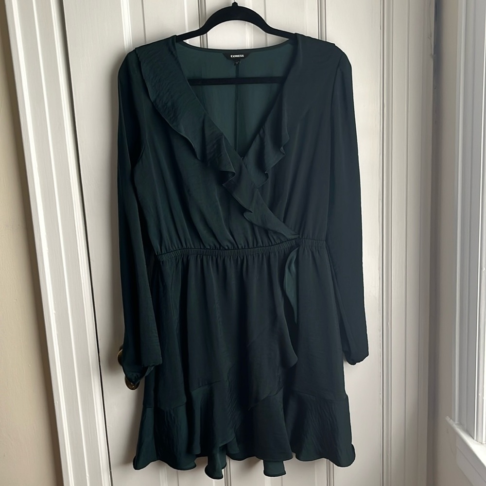 Express Green Wrap Dress size Medium
